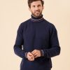 Quba & Co Sursee Navy Roll Neck Jumper Online