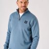 Quba & Co Slate Blue Lifestyle Windproof Zip Neck Jumper -Koltro Hot