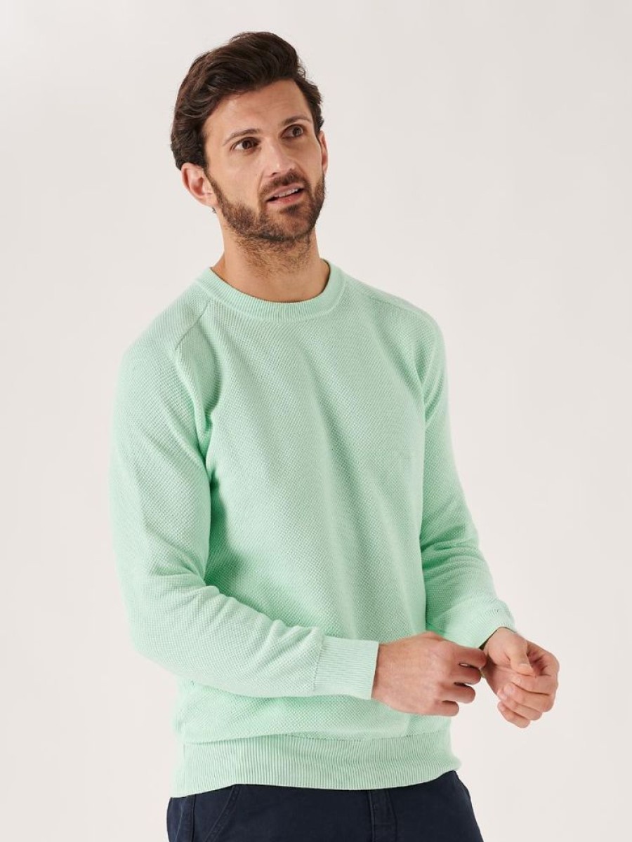 Quba & Co Kentmere Knit Crew Neck Mint Green Jumper Clearance