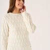 Quba & Co Carrock Textured Jumper White Wholesale