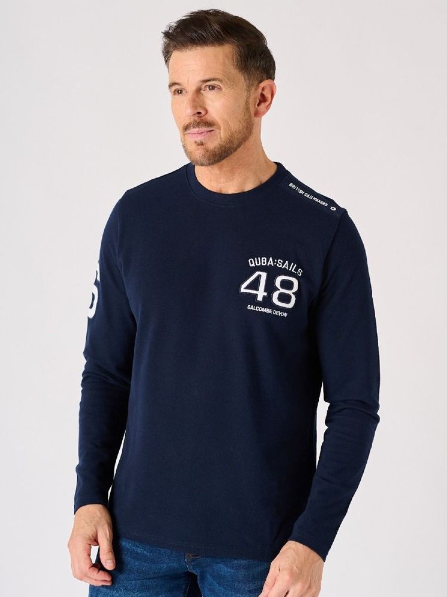 Quba & Co Navy Long Sleeve X-Series Pique T-Shirt - Laramy Wholesale