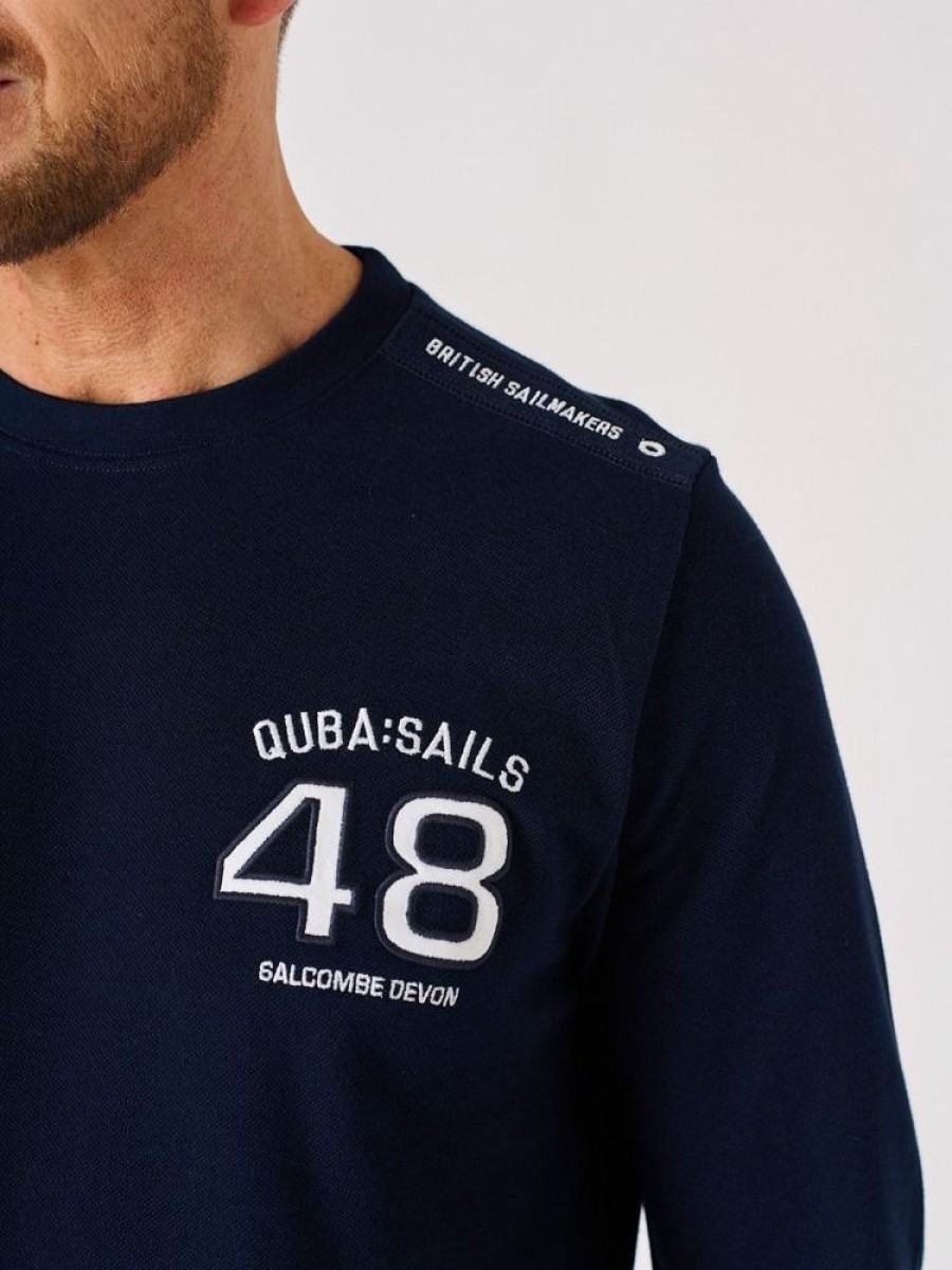 Quba & Co Navy Long Sleeve X-Series Pique T-Shirt - Laramy Wholesale