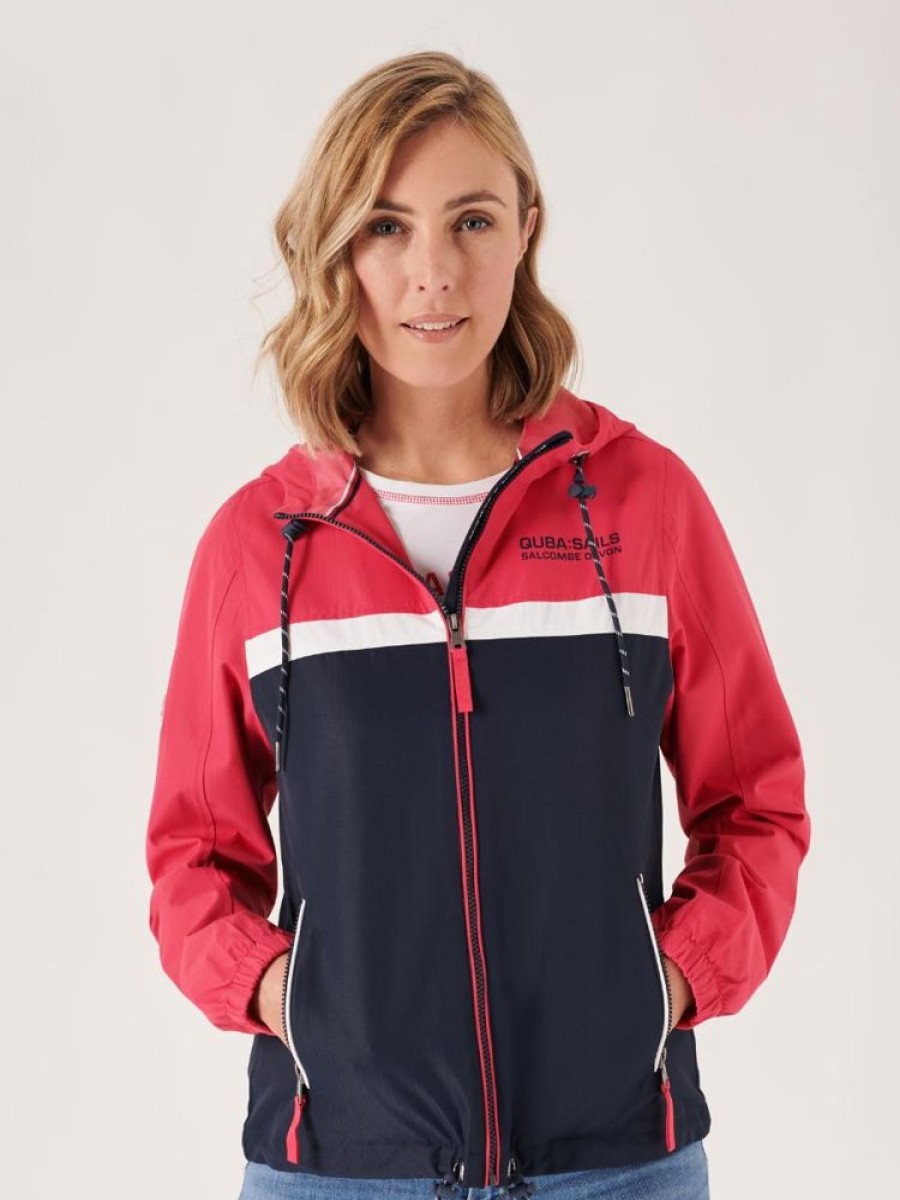 Quba & Co Hutton X-Series Navy And Pink Showerproof Jacket Hot