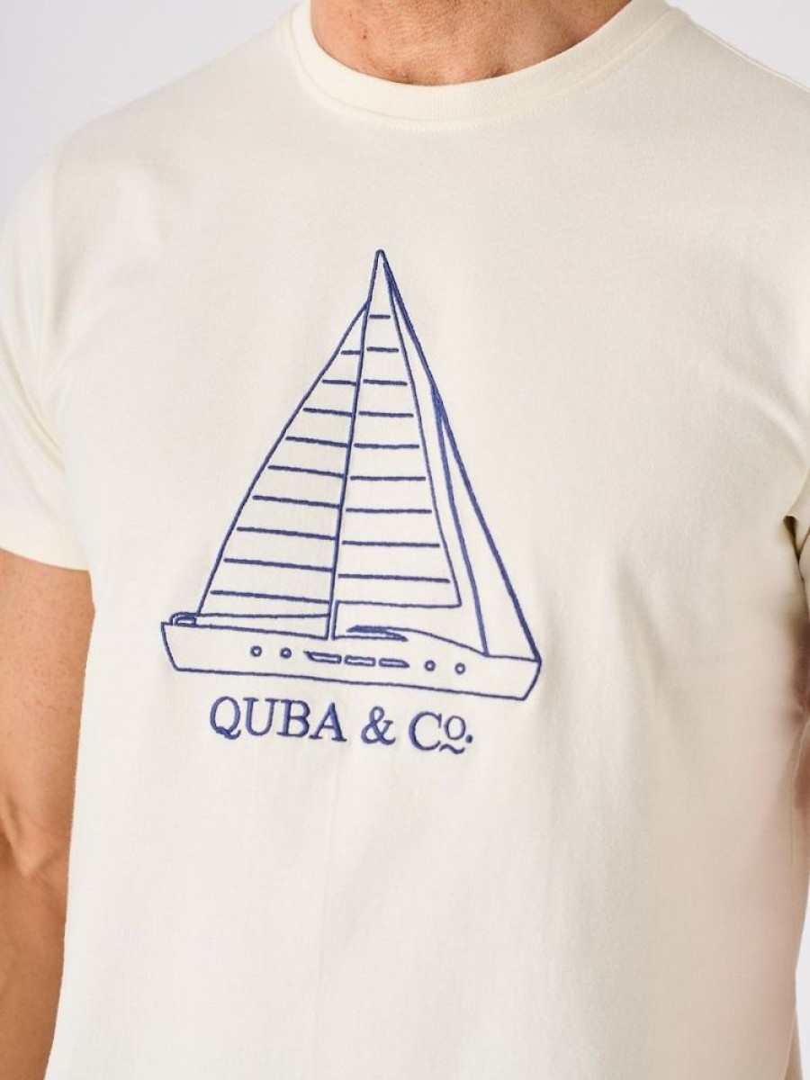 Quba & Co Ecru Quba And Co Lifestyle Sailing Graphic T-Shirt - Edgar Wholesale