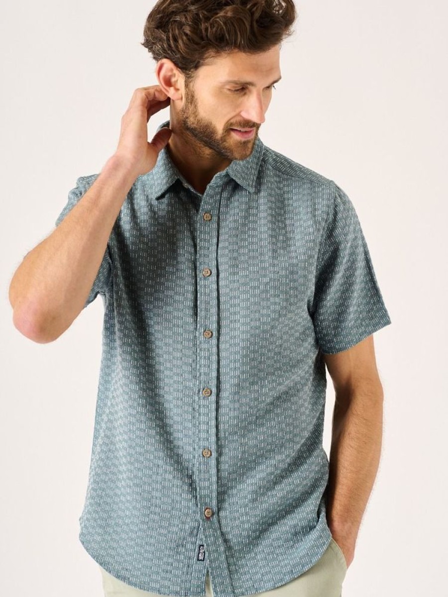 Quba & Co Brauton Green Short Sleeve Shirt Wholesale