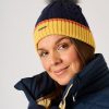 Quba & Co Navy And Ochre Cable Knitted Bobble Hat - Antrim Hot