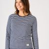 Quba & Co Navy And White Stripe And Spot Long Sleeve T-Shirt - Nuthatch New