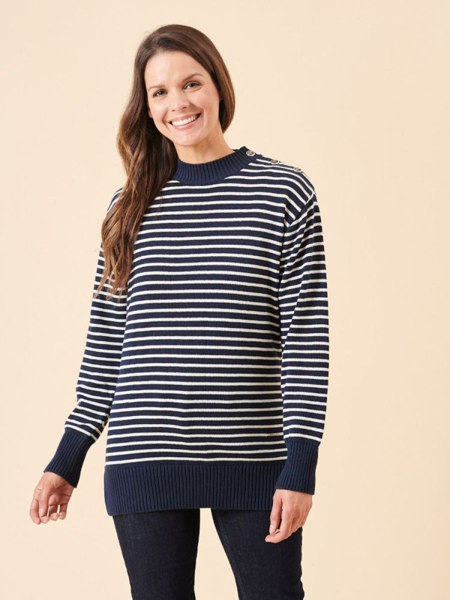 Quba & Co Stena Navy And White Striped Jumper Hot