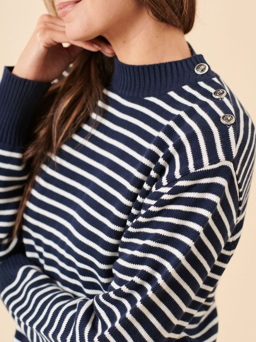 Quba & Co Stena Navy And White Striped Jumper Hot