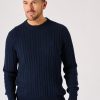 Quba & Co Dark Navy Lifestyle Cable Knit Jumper - Morrel Online