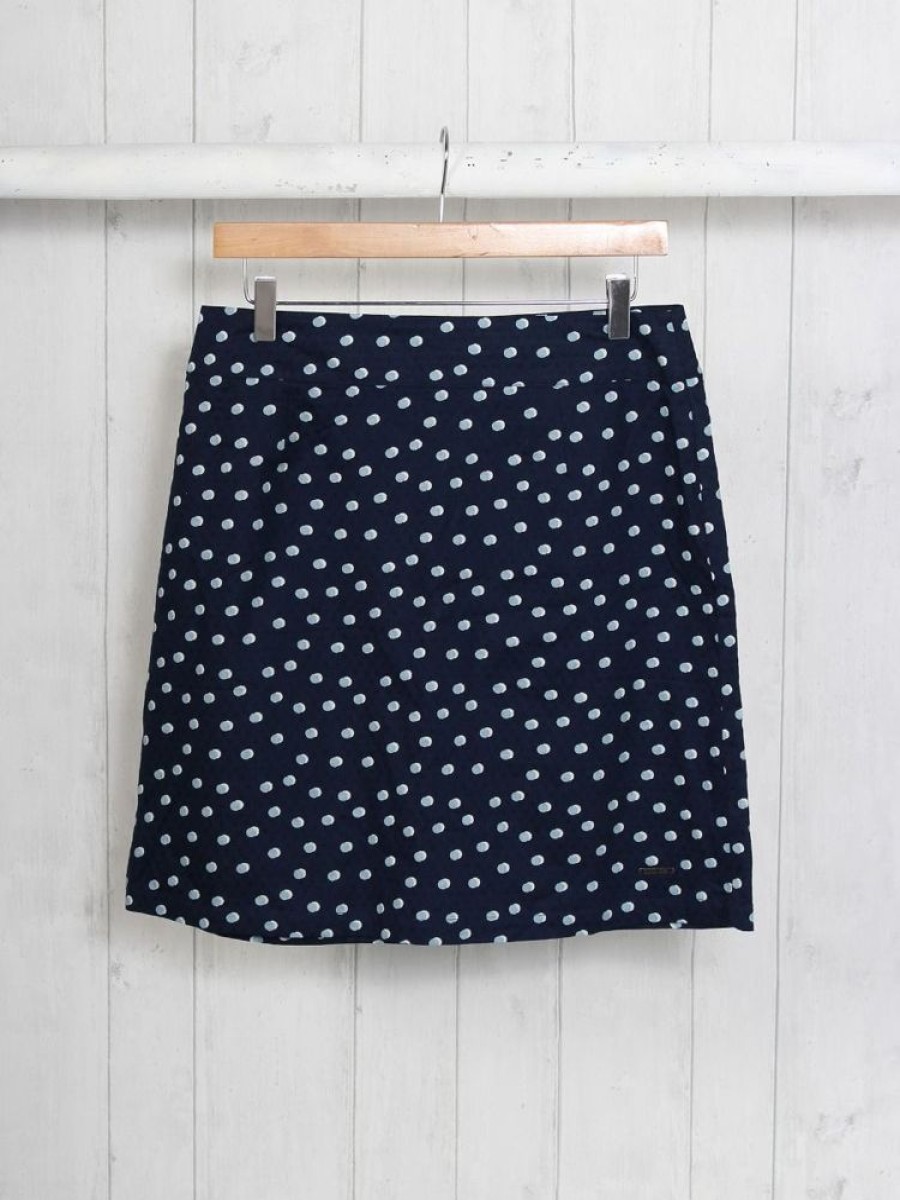 Quba & Co Chloe Woven Navy And Blue Polka Dot Skirt Best