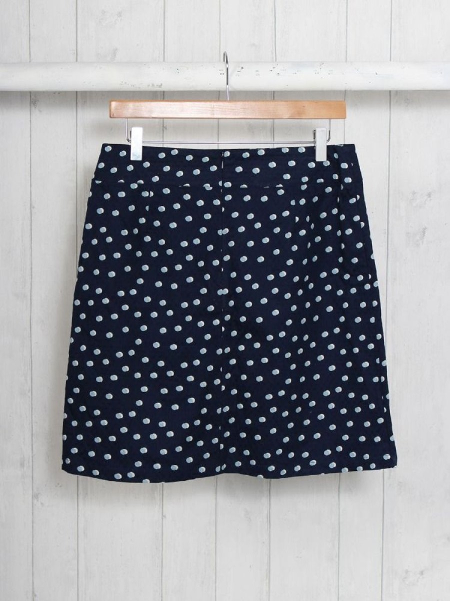 Quba & Co Chloe Woven Navy And Blue Polka Dot Skirt Best