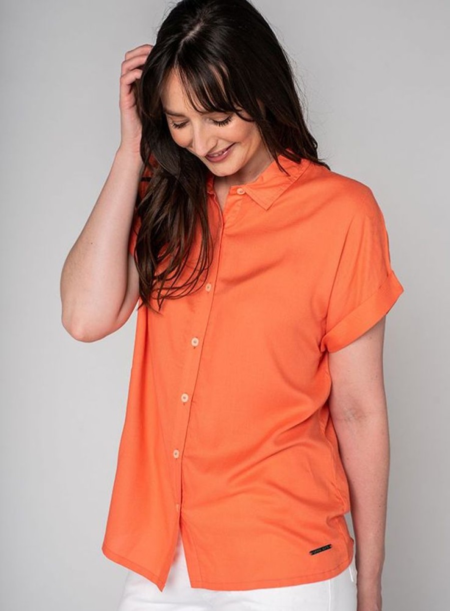 Quba & Co Savannah Shirt - Flamingo Orange New