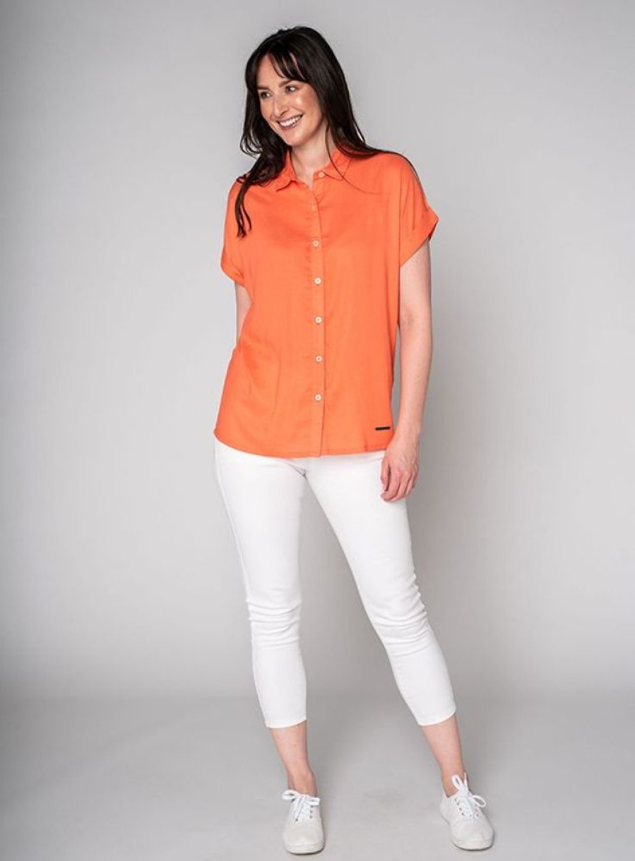 Quba & Co Savannah Shirt - Flamingo Orange New