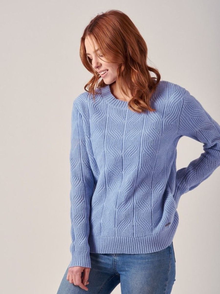 Quba & Co Theodora Pastel Blue Lambswool Jumper Online