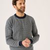 Quba & Co Exmoor Navy And White Knitted Crew Neck Jumper Clearance