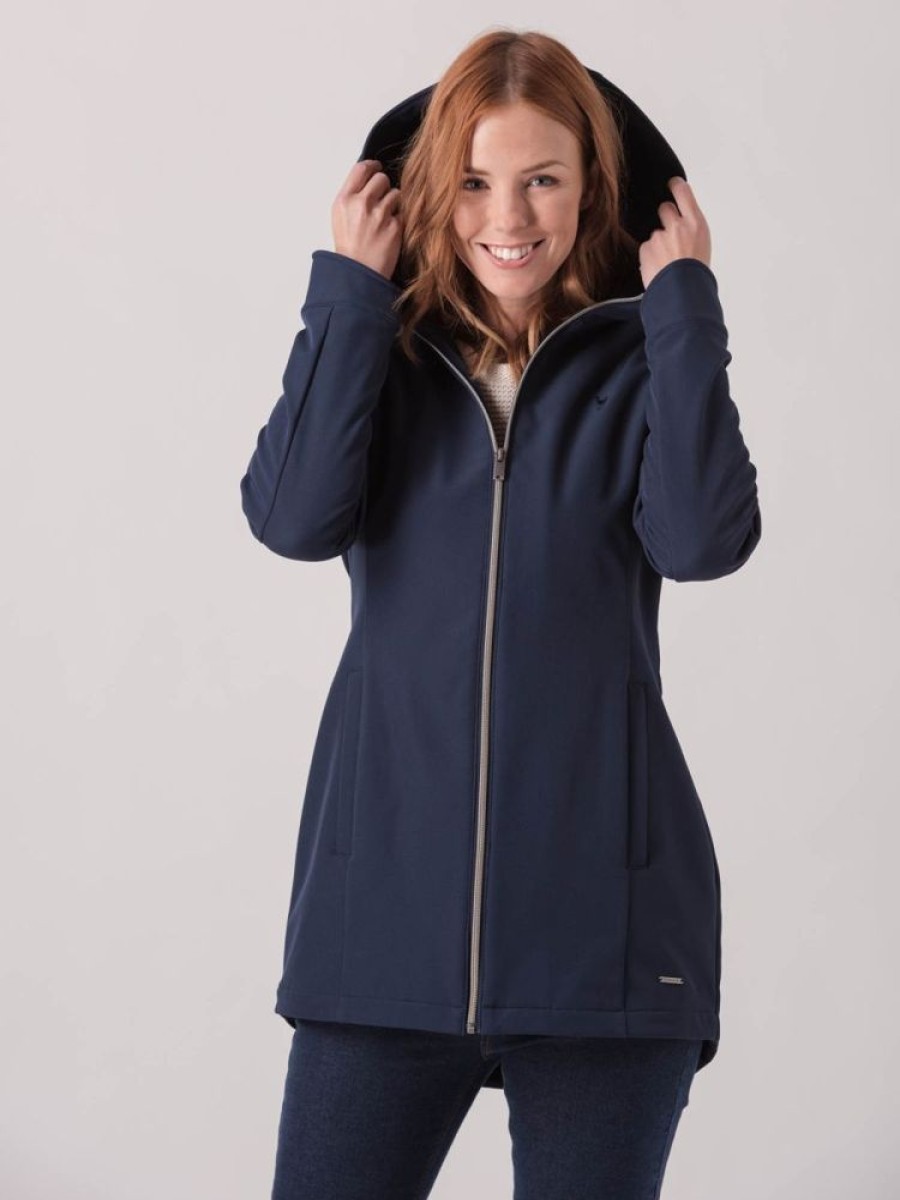 Quba & Co Mari Softshell Navy Hooded Coat Hot