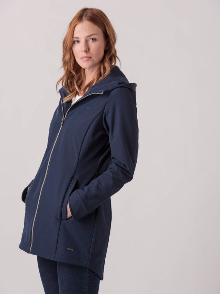 Quba & Co Mari Softshell Navy Hooded Coat Hot