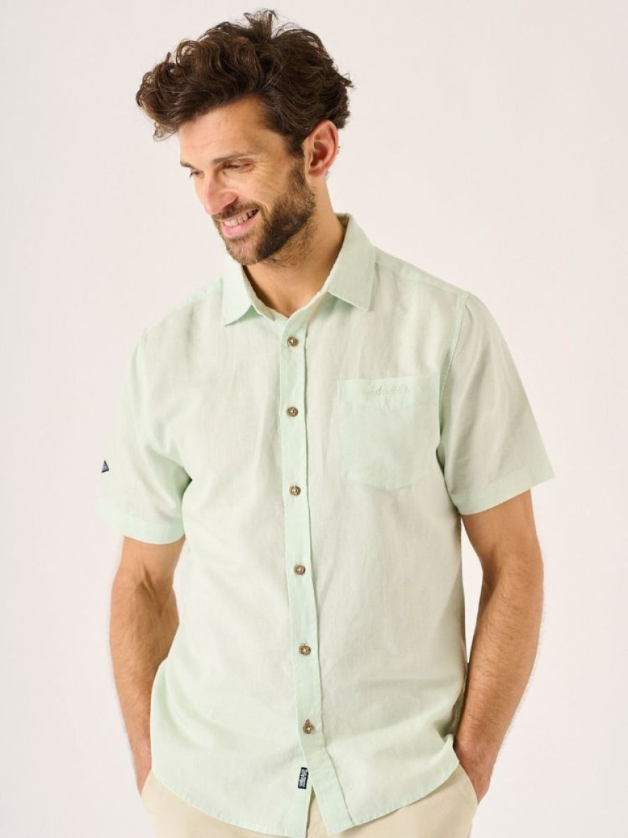 Quba & Co Winsham Short Sleeve Mint Green Shirt Hot