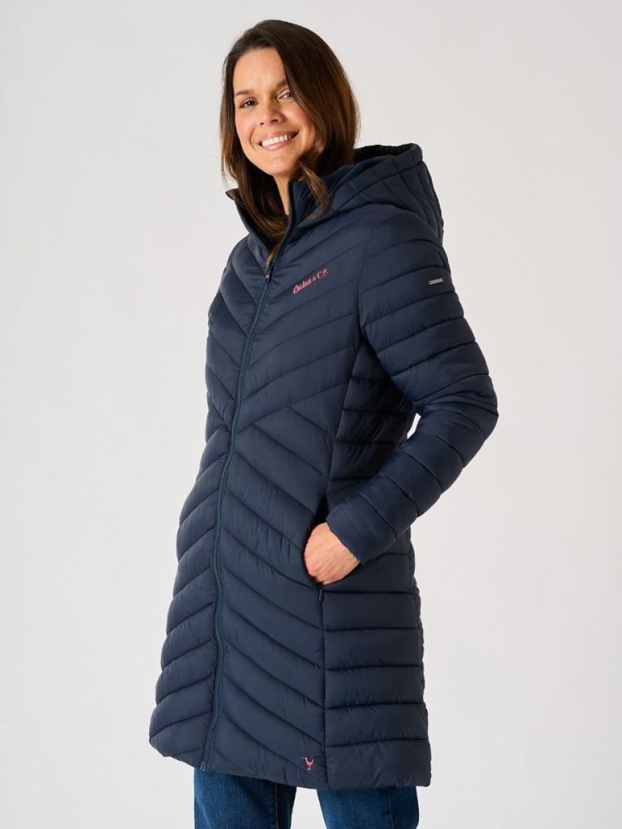 Quba & Co Kalmar Navy Long Padded Coat Hot