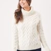 Quba & Co Bleck Knitted White Roll Neck Jumper Clearance