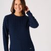 Quba & Co Navy Textured Cotton Knit Jumper -Crane Best