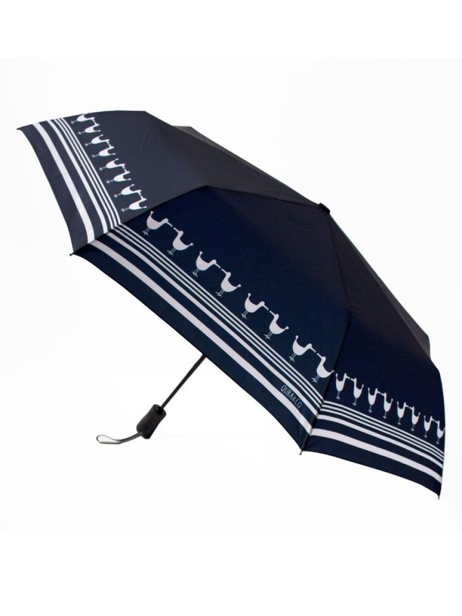 Quba & Co Navy Albatross Print Umbrella - Albatross Clearance