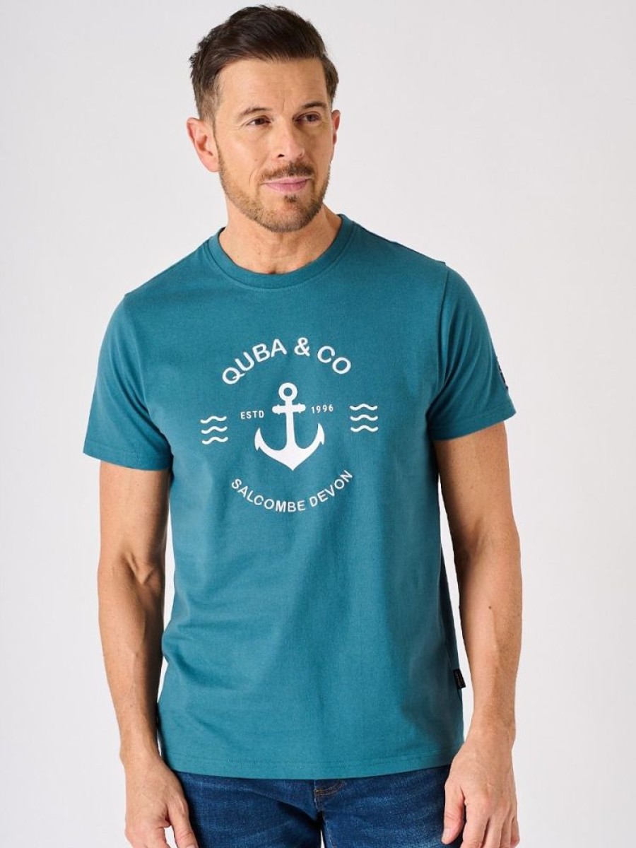 Quba & Co Blue Quba And Co Lifestyle Anchor Print T-Shirt - Delvey Hot