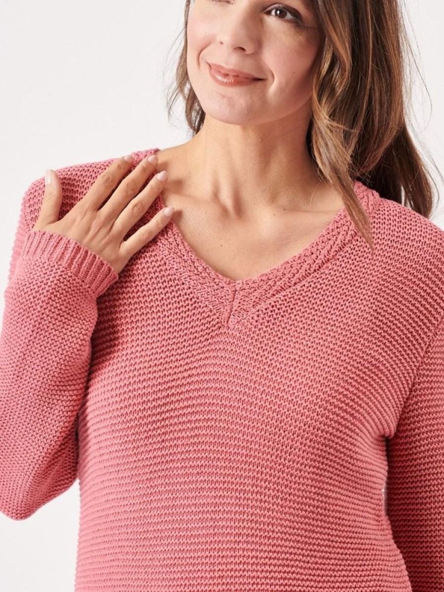 Quba & Co Ulric V-Neck Sorbet Pink Jumper Best