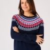 Quba & Co Navy Fairisle Knitted Jumper - Firecrest Wholesale