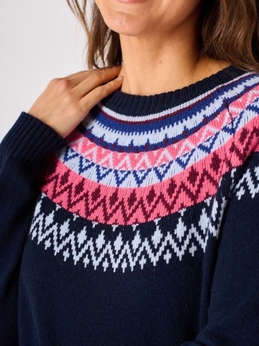 Quba & Co Navy Fairisle Knitted Jumper - Firecrest Wholesale