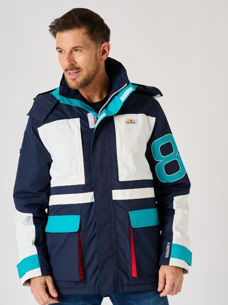 Quba & Co Zermatt X-Series Navy White And Teal Sailing Jacket New