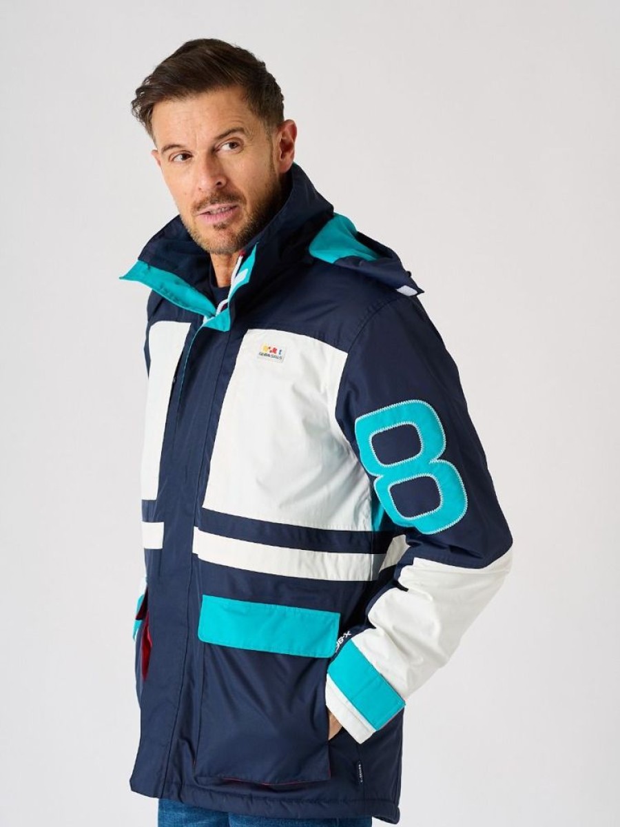 Quba & Co Zermatt X-Series Navy White And Teal Sailing Jacket New