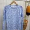 Quba & Co Belah Blue Flower Printed Long Sleeve T-Shirt New