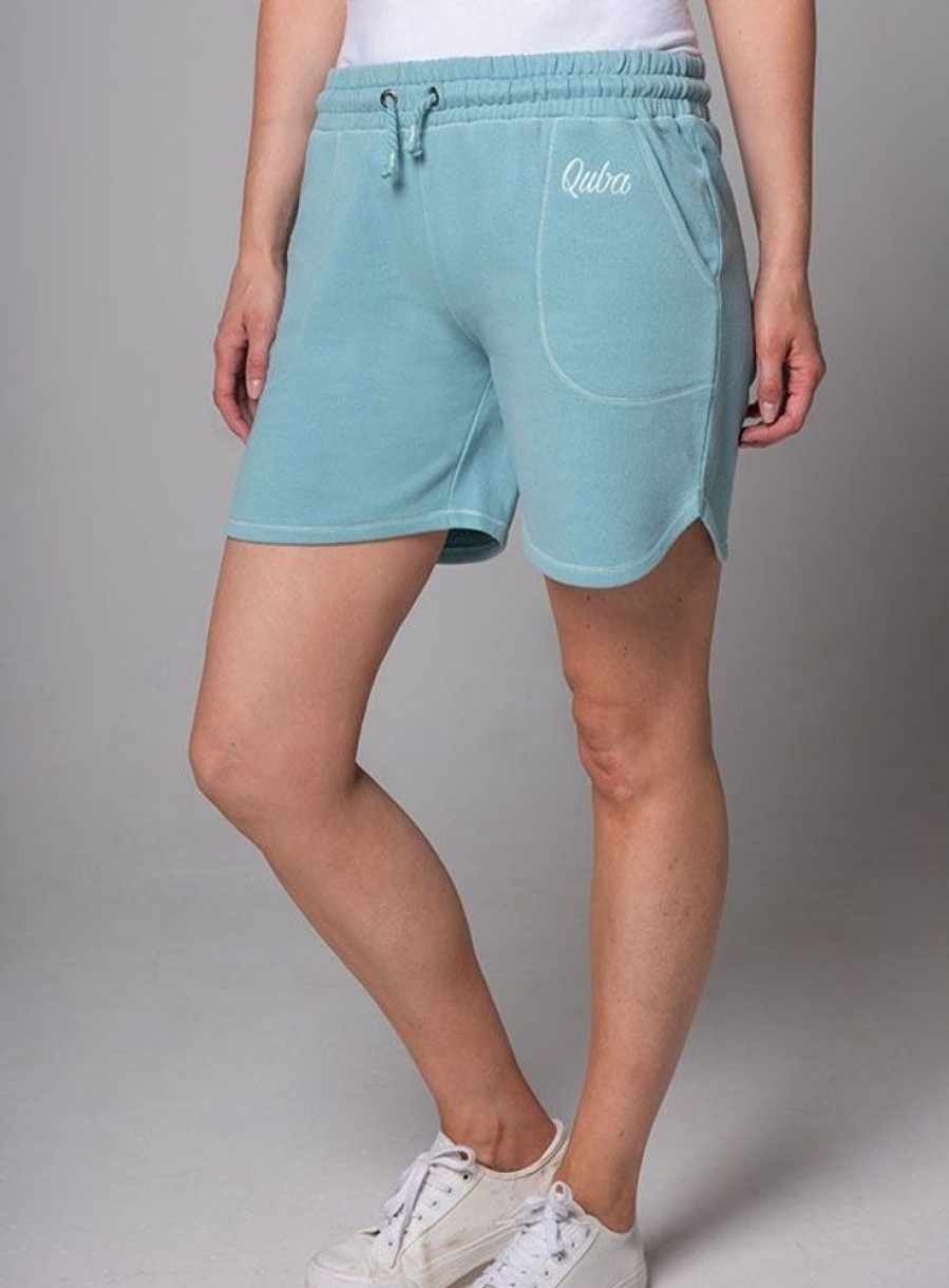 Quba & Co Daisy Loopback Shorts - Sea Green Hot