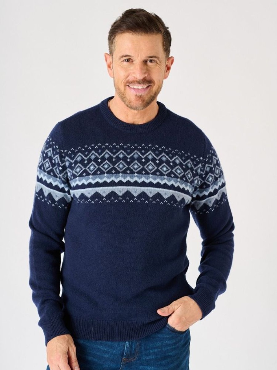 Quba & Co Navy Merino Rich Knitted Jumper - Lifestyle - Drayton New