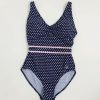 Quba & Co Farleton Multi Spot Navy And White One Piece Swimsuit Wholesale