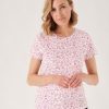 Quba & Co Heggle Nautical Print Pink And White T-Shirt Hot