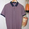 Quba & Co Hawkins Textured Stripe Pink Polo Shirt Best