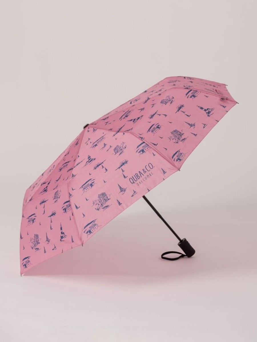 Quba & Co Pink Coastal Print Umbrella - Painter Best