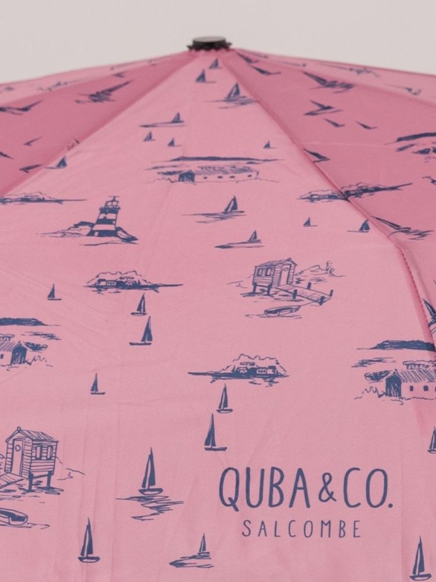 Quba & Co Pink Coastal Print Umbrella - Painter Best