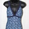 Quba & Co Keery Tropical Blue And White Leaf And Flower One Piece Swimsuit Wholesale